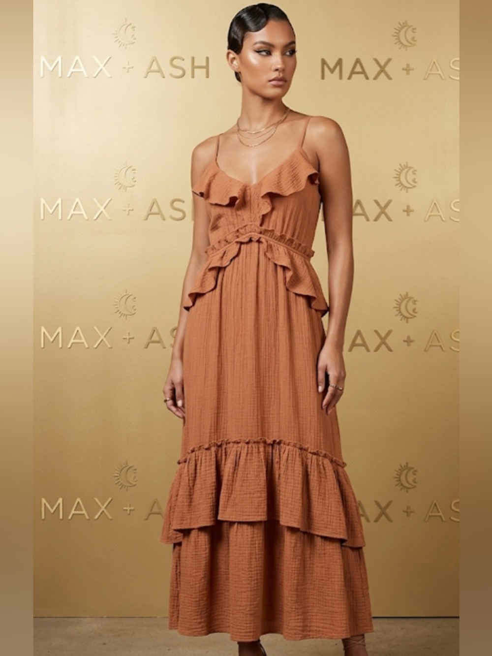 Authentic Max + Ash bohemian long maxi dress sz S
